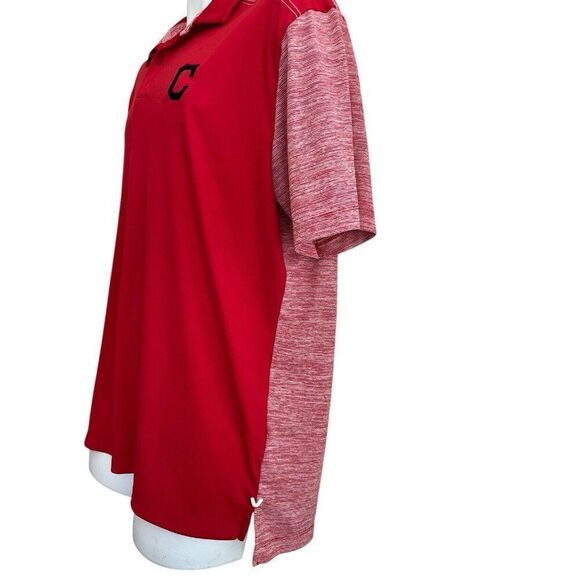 Mens XL Cleveland Guardians Embroidered C Logo Red Golf Polo Shirt Columbia - Picture 2 of 6